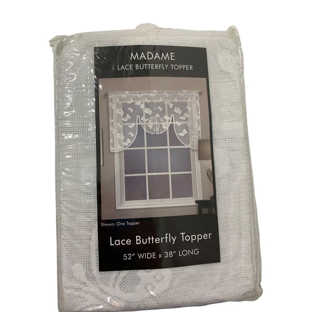 Madame Lace Butterfly Topper White 52 x 38 Inches United New